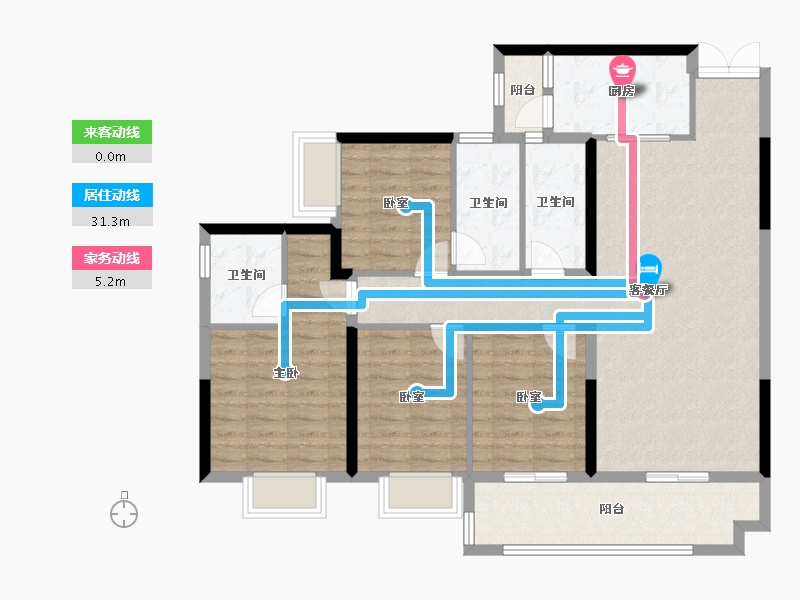 广东省-梅州市-亲水湾-二期-119.60-户型库-动静线