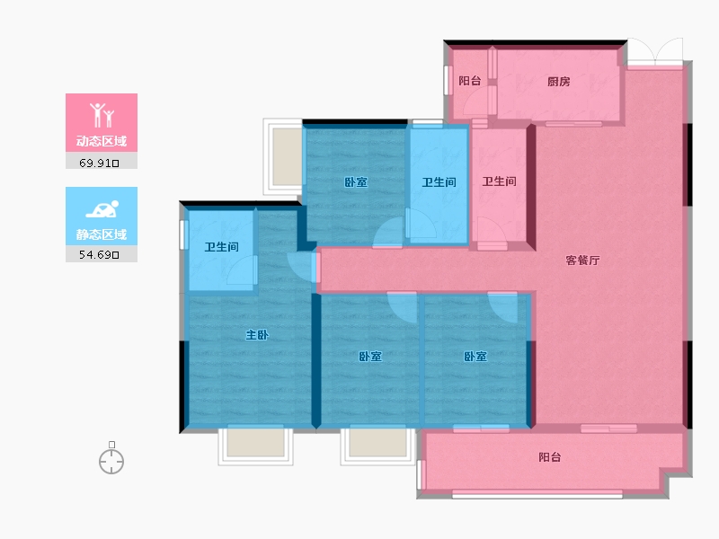 广东省-梅州市-亲水湾-二期-119.60-户型库-动静分区