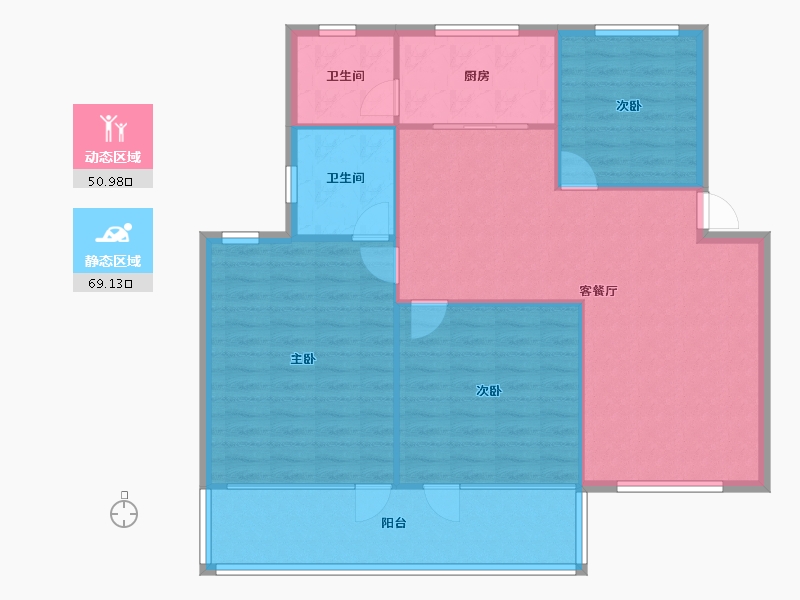 广西壮族自治区-南宁市-竹塘路14号-110.00-户型库-动静分区