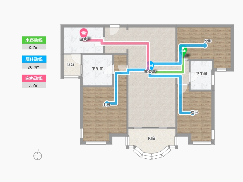 广东省-佛山市-合生君景湾-96.00-户型库-动静线