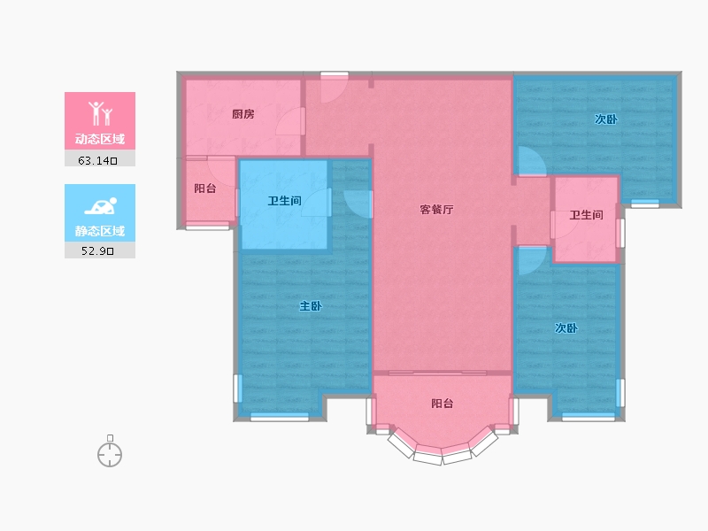 广东省-佛山市-合生君景湾-96.00-户型库-动静分区