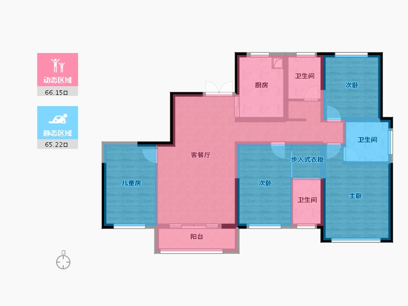 湖南省-株洲市-美丽潇湘住宅小区-132.00-户型库-动静分区