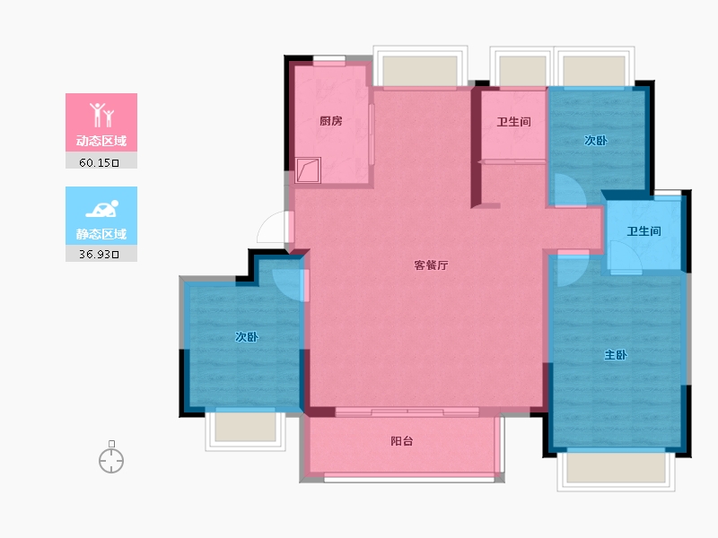 上海-上海市-中铁虹桥逸都-98.57-户型库-动静分区