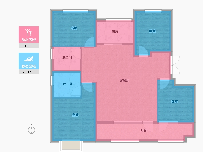 山东省-潍坊市-恒信弥水春风-110.12-户型库-动静分区