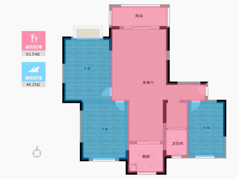 河南省-洛阳市-伊滨六号小区-96.00-户型库-动静分区