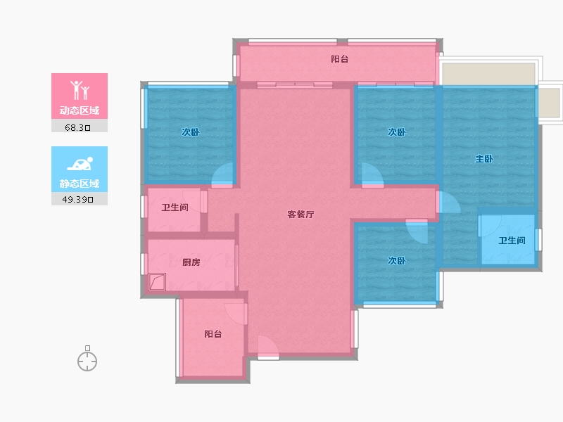 湖南省-株洲市-中房天玺湾-104.00-户型库-动静分区