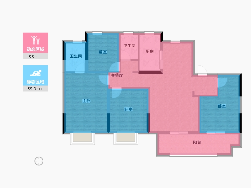 浙江省-丽水市-君和府-108.00-户型库-动静分区