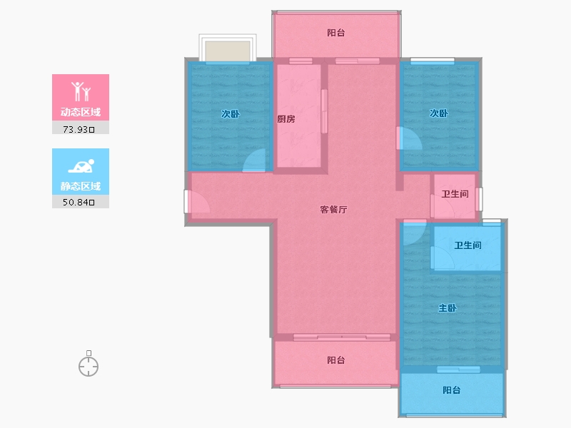 云南省-曲靖市-金榜迦苑-112.62-户型库-动静分区