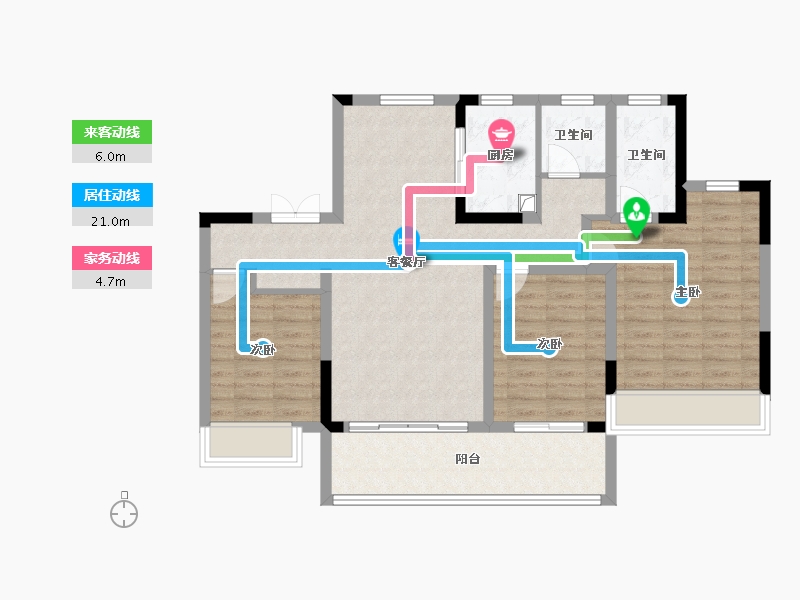 安徽省-亳州市-远大当代成二期-102.00-户型库-动静线