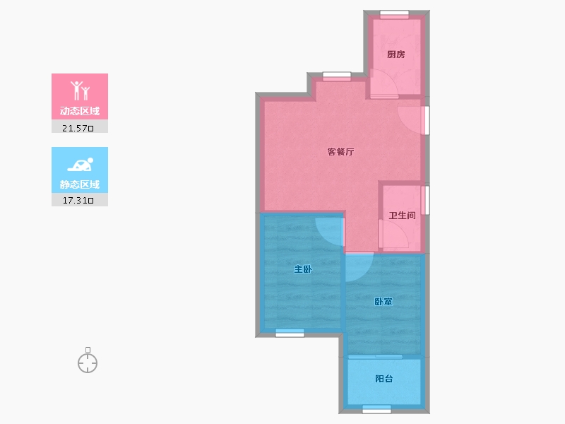 安徽省-合肥市-禹洲华侨城-69.71-户型库-动静分区