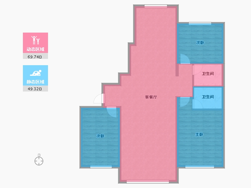 内蒙古自治区-呼伦贝尔市-勤达新城国际广场-120.45-户型库-动静分区