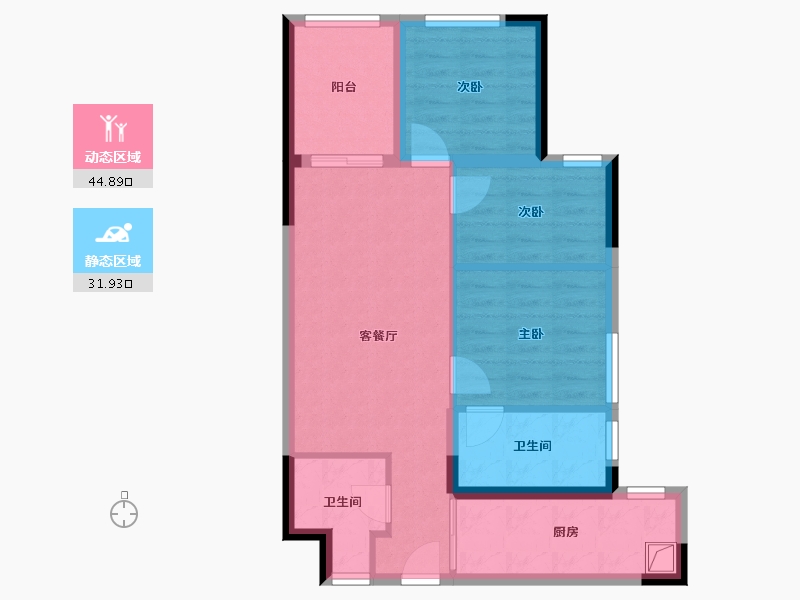 贵州省-贵阳市-万科新都荟-73.68-户型库-动静分区