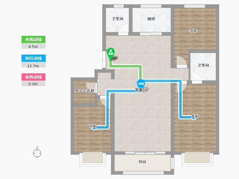 宁夏回族自治区-吴忠市-观湖御景-110.00-户型库-动静线