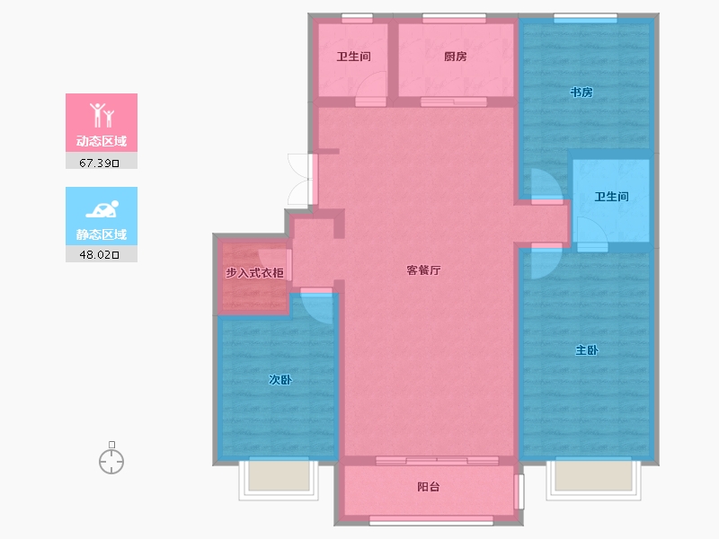 宁夏回族自治区-吴忠市-观湖御景-110.00-户型库-动静分区