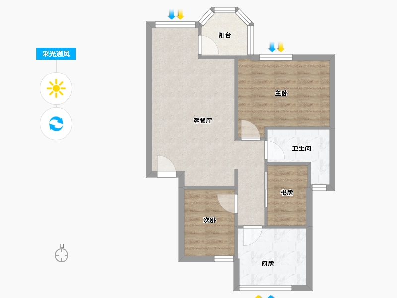 广东省-广州市-康裕园-东区-64.62-户型库-采光通风