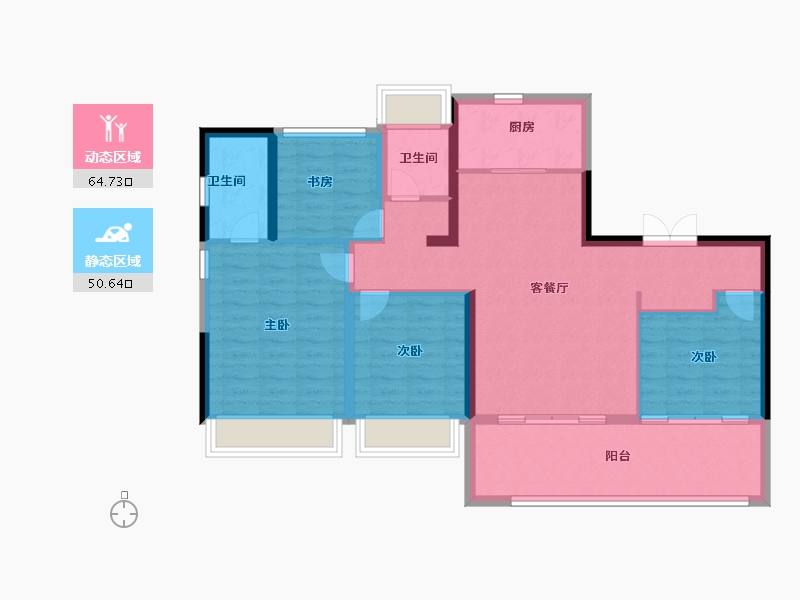 安徽省-六安市-徽盐六州雅园-104.00-户型库-动静分区