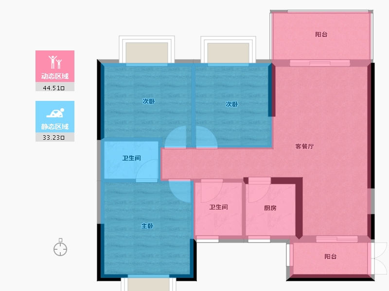 广西壮族自治区-南宁市-长岛800里香江-72.94-户型库-动静分区