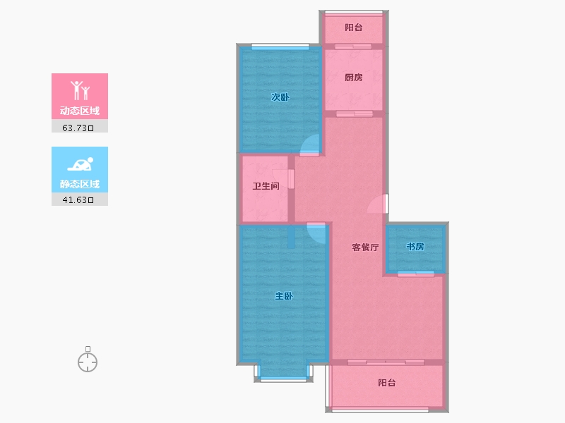 黑龙江省-哈尔滨市-盟科观邸-105.00-户型库-动静分区