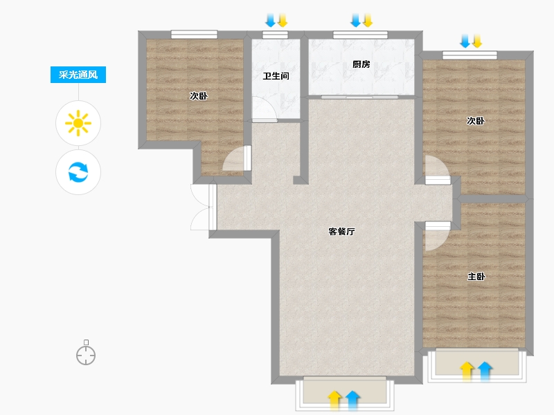 新疆维吾尔自治区-喀什地区-天合华庭小区-98.40-户型库-采光通风