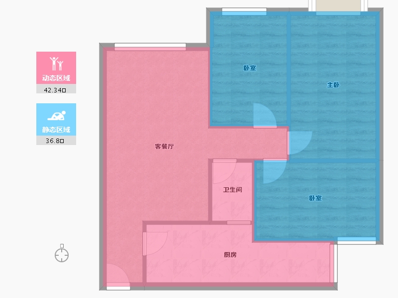 重庆-重庆市-明瑜恒康佳苑-83.00-户型库-动静分区