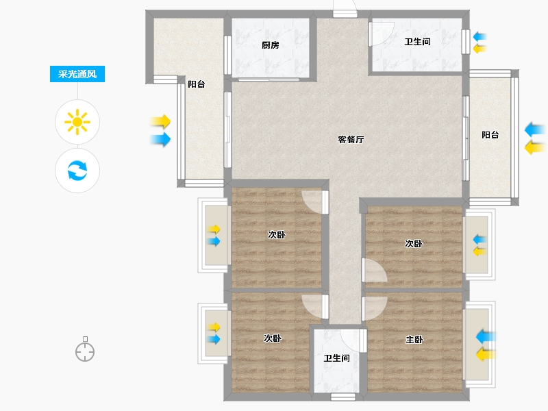 贵州省-遵义市-马家湾-104.00-户型库-采光通风