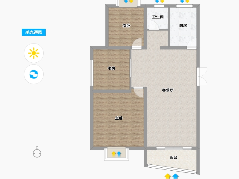 安徽省-合肥市-浅水湾-93.30-户型库-采光通风