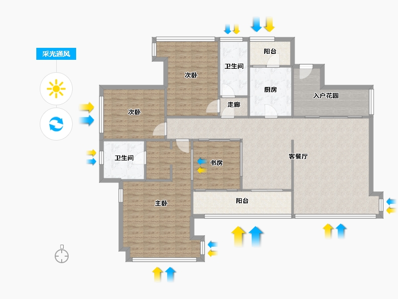 广东省-珠海市-华发世纪城-128.00-户型库-采光通风