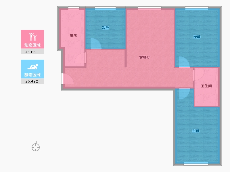 河北省-廊坊市-金鼎御园小区-81.60-户型库-动静分区