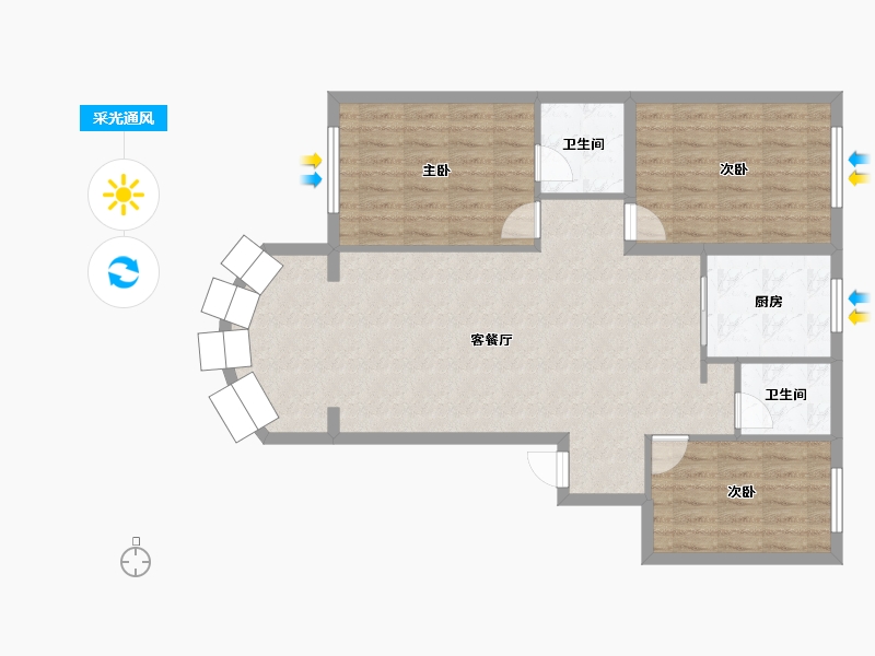 福建省-三明市-广源花园-107.20-户型库-采光通风