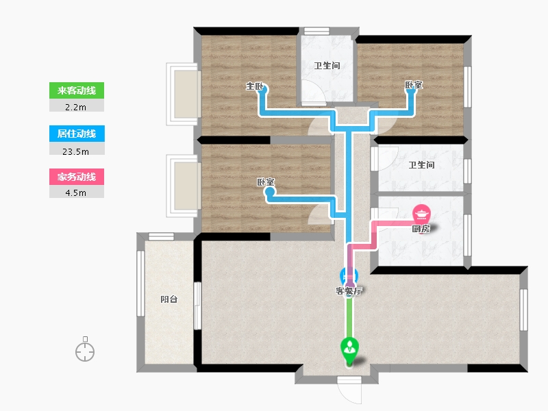 陕西省-安康市-滨江公馆-96.00-户型库-动静线