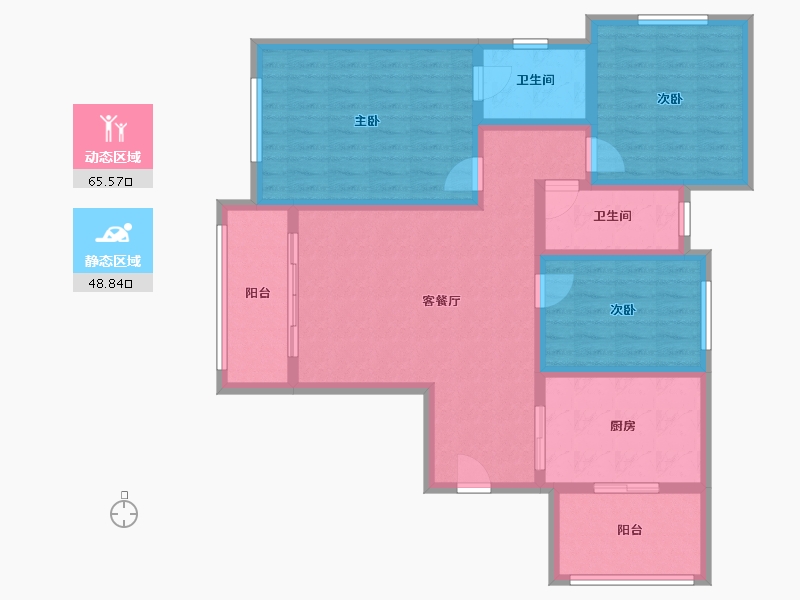 陕西省-咸阳市-西咸新区泾河新城崇文佳苑-109.60-户型库-动静分区