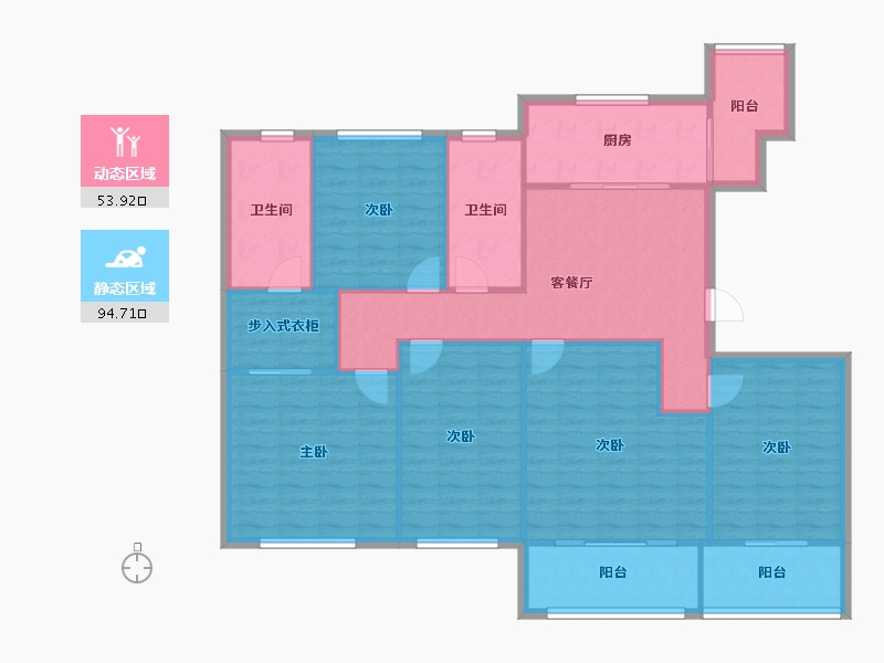 云南省-昆明市-融创春风十里御风苑-121.48-户型库-动静分区