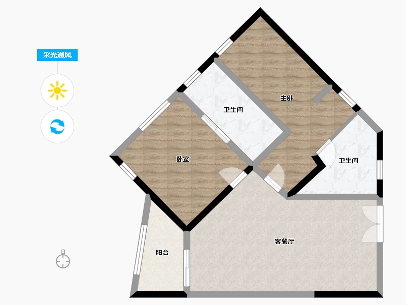 云南省-玉溪市-欢乐大世界翡翠湾-2期-79.20-户型库-采光通风