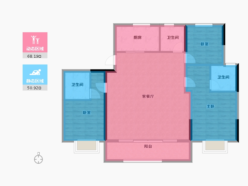 浙江省-温州市-碧桂园沁悦里-108.23-户型库-动静分区