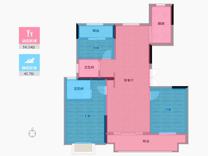 江西省-上饶市-上坤滨江四季-89.04-户型库-动静分区