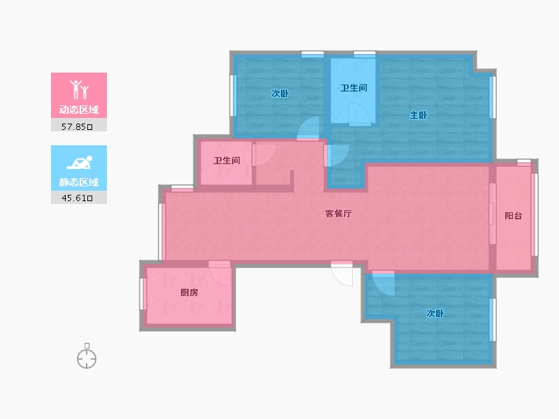 江苏省-连云港市-嘉天下-102.40-户型库-动静分区