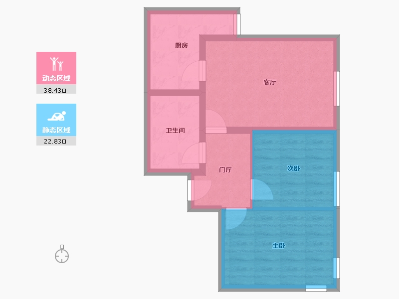 北京-北京市-逸成东苑-67.01-户型库-动静分区