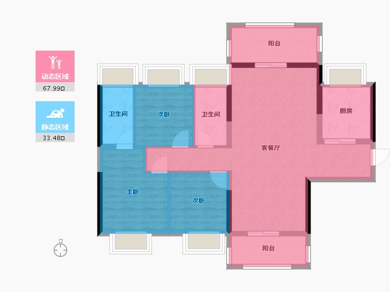 广西壮族自治区-贵港市-盛世臻山府-100.00-户型库-动静分区