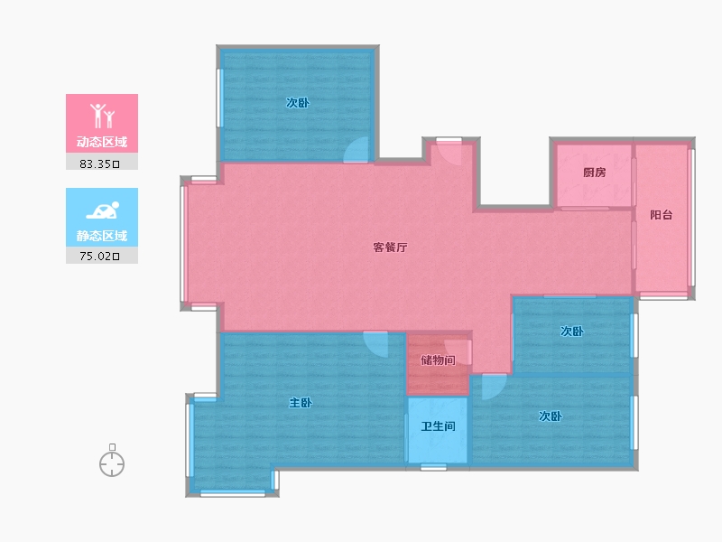 黑龙江省-哈尔滨市-冬奥村-115.68-户型库-动静分区