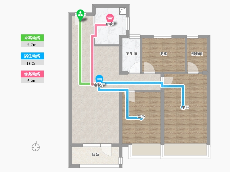 浙江省-绍兴市-保利璟府华庭-84.83-户型库-动静线