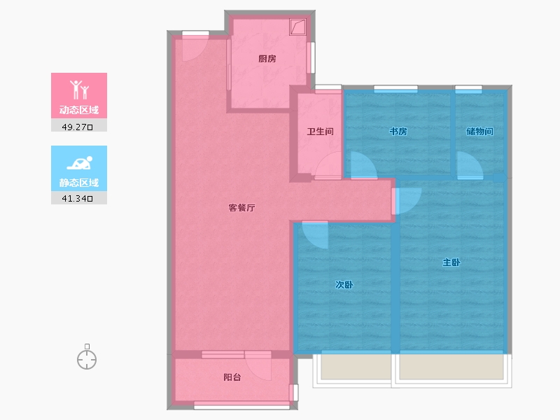 浙江省-绍兴市-保利璟府华庭-84.83-户型库-动静分区