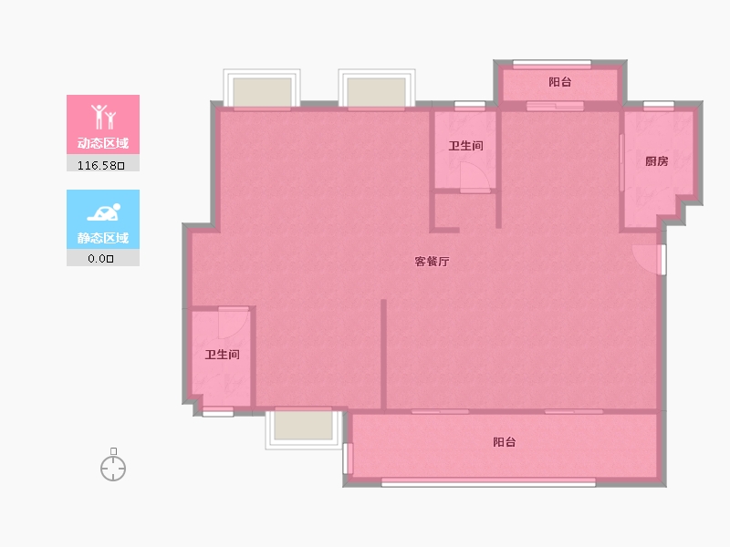 福建省-泉州市-世茂·璀璨狮城1期-106.65-户型库-动静分区