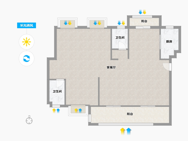 福建省-泉州市-世茂·璀璨狮城1期-106.65-户型库-采光通风