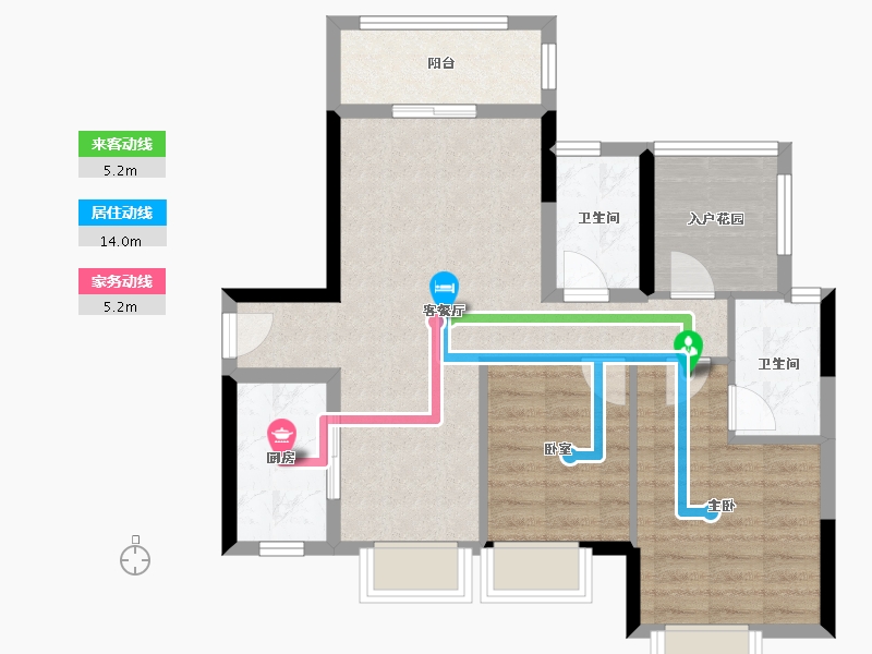 广东省-佛山市-保利紫晨花园-88.00-户型库-动静线