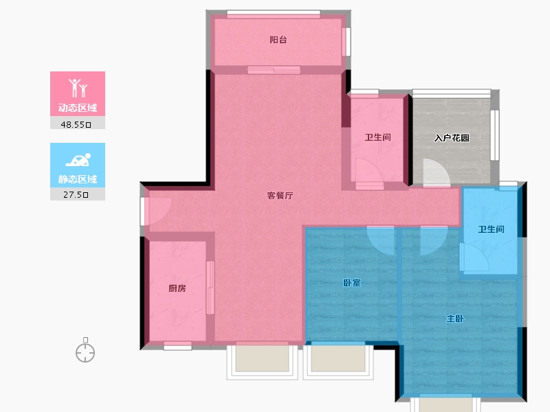 广东省-佛山市-保利紫晨花园-88.00-户型库-动静分区