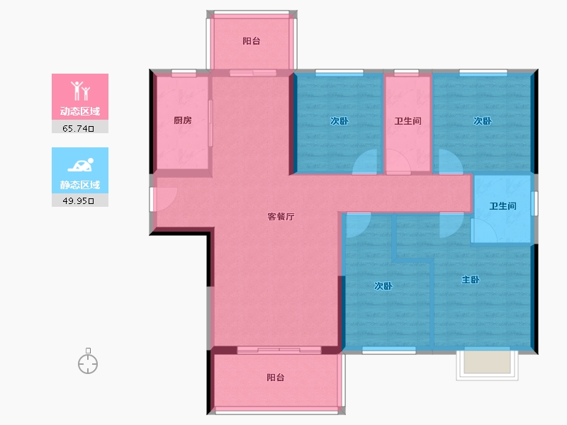 福建省-泉州市-源昌银河新城-107.67-户型库-动静分区