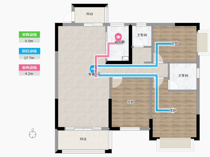 广西壮族自治区-南宁市-正新花园-95.76-户型库-动静线