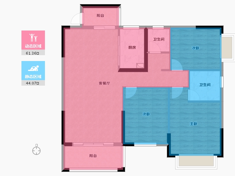 广西壮族自治区-南宁市-正新花园-95.76-户型库-动静分区