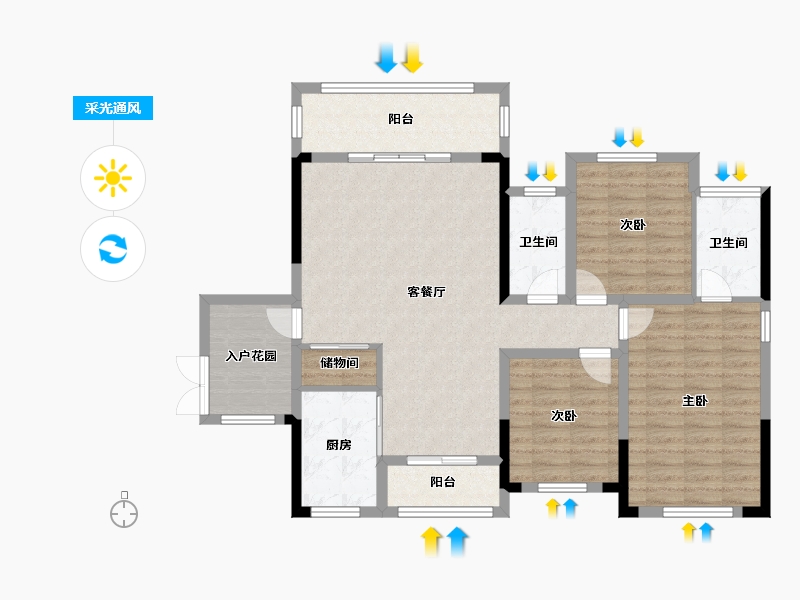 贵州省-遵义市-凤凰山居-100.80-户型库-采光通风