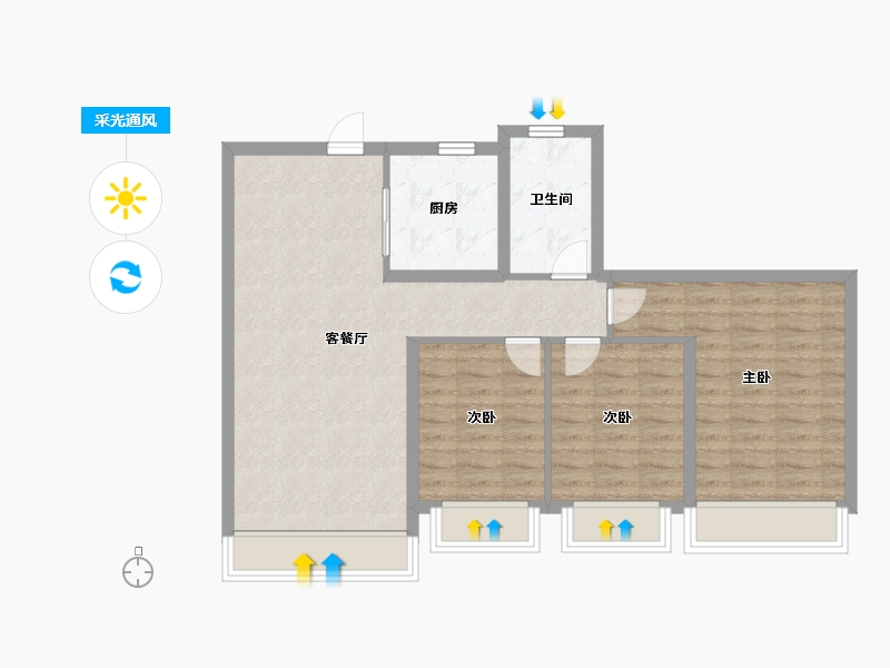 山东省-东营市-吾悦学府-80.00-户型库-采光通风